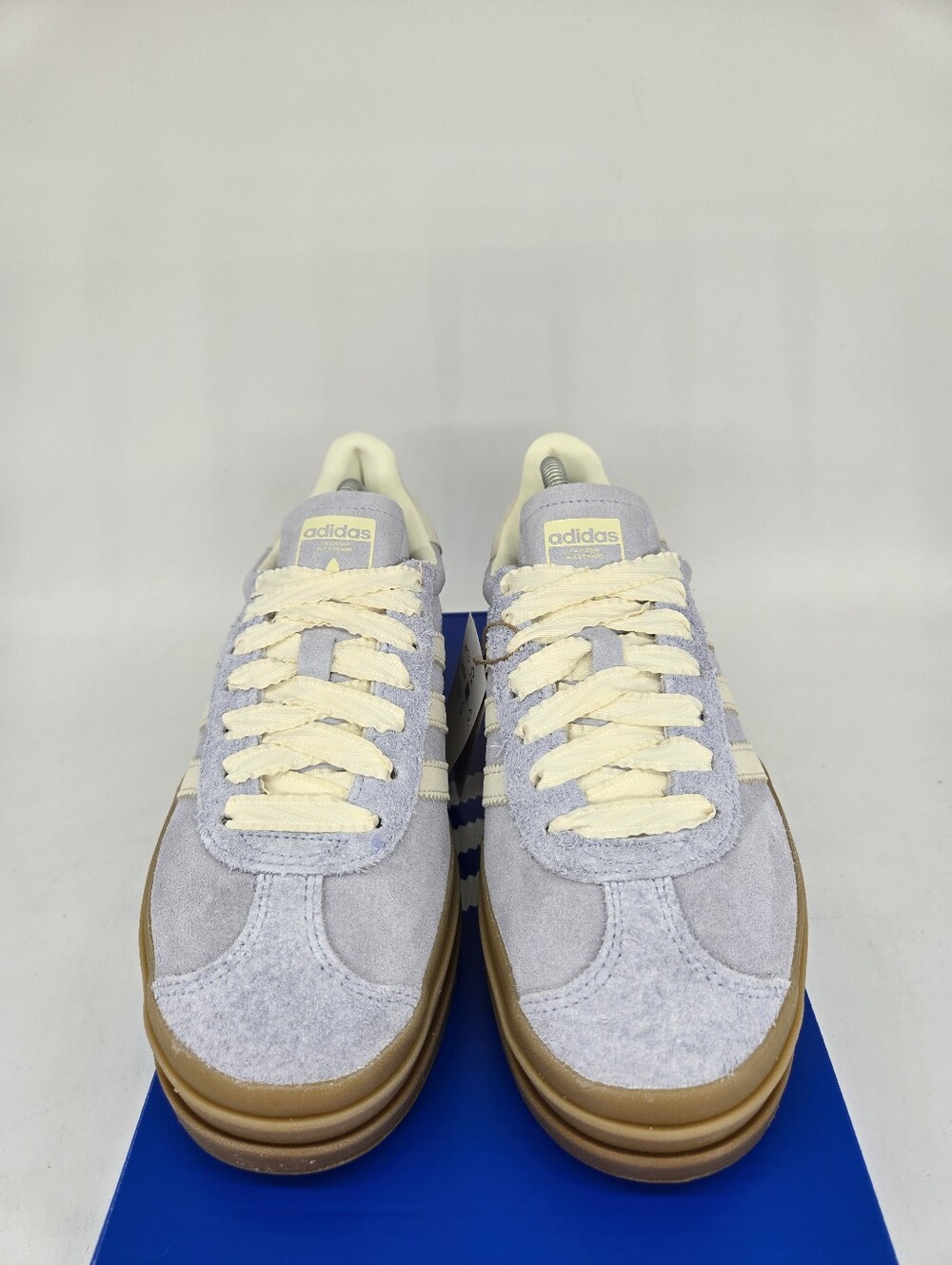 adidas Women's Gazelle Bold IH4210 Crystal Sky Chalk Pearl Shoes Size 8 - Picture 2 of 8